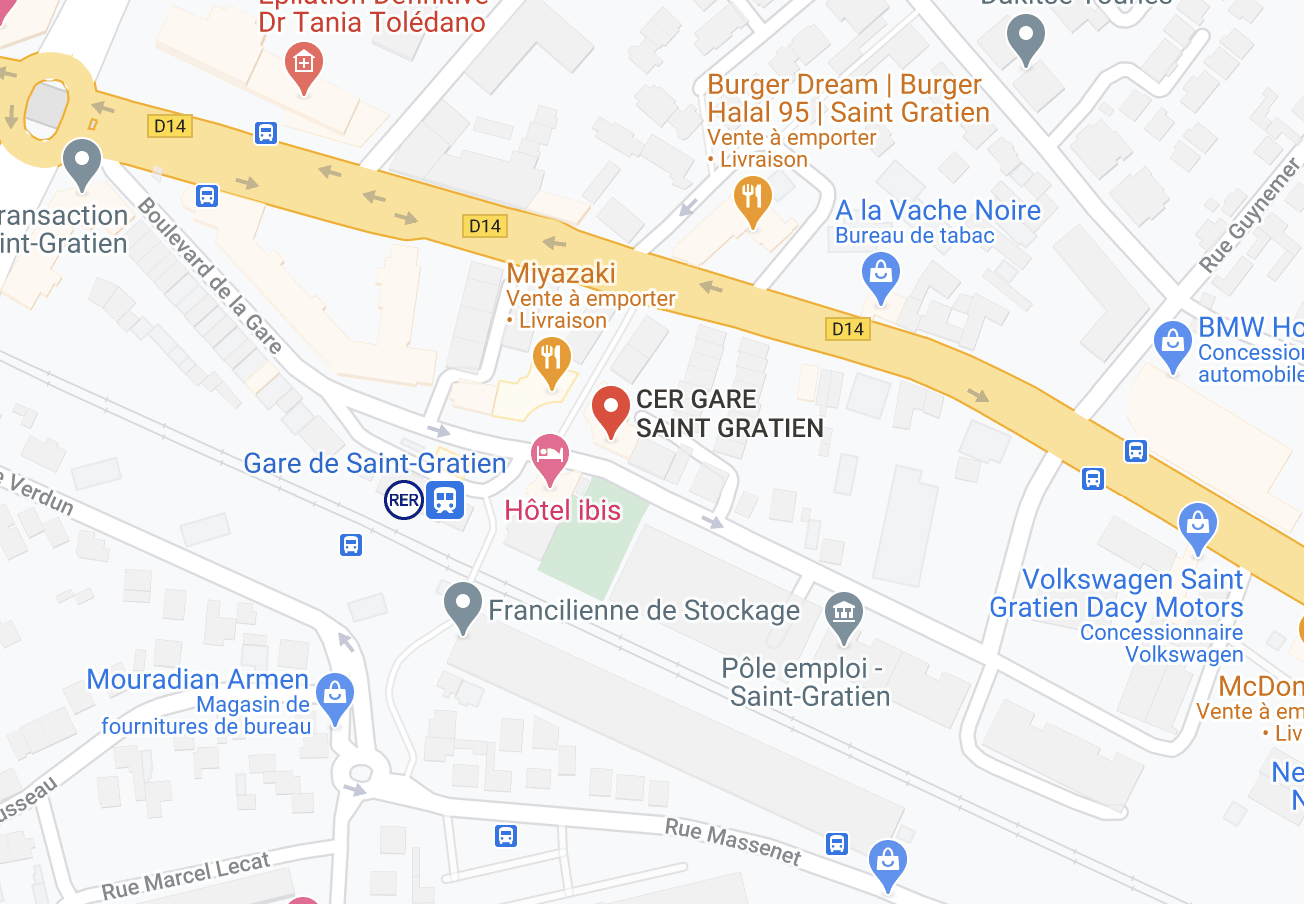Plan d'accès CER Gare de Saint-Gratien
